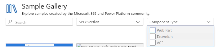 sample gallery filter options