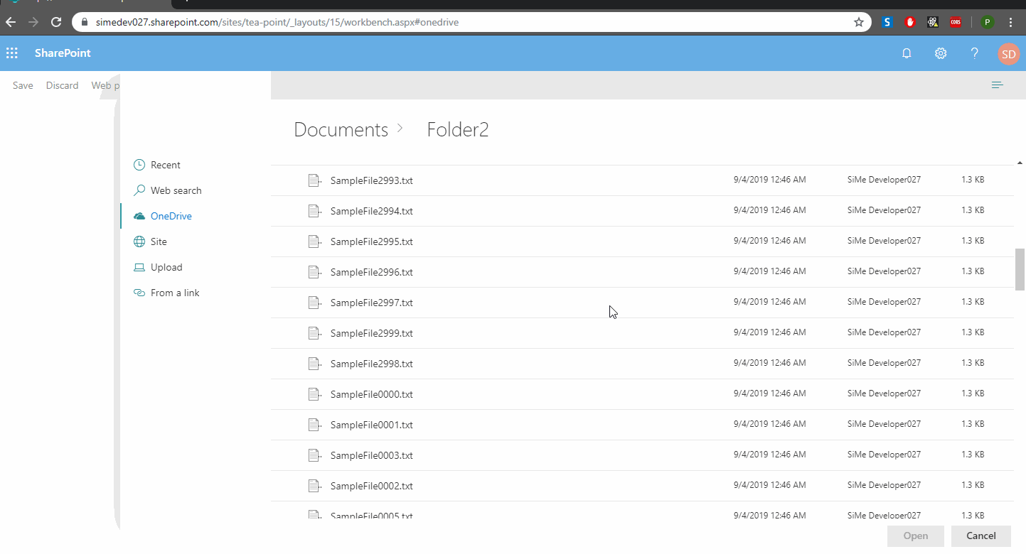 File Picker paged data load