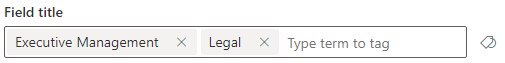 Selected terms in the input